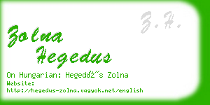 zolna hegedus business card